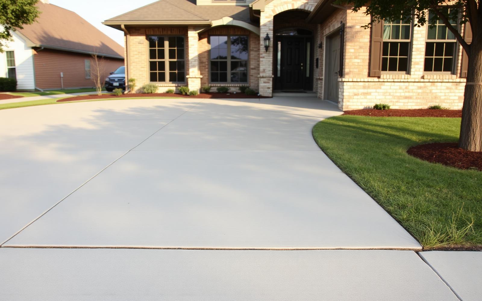 Residential concrete driveway in Prosper, TX